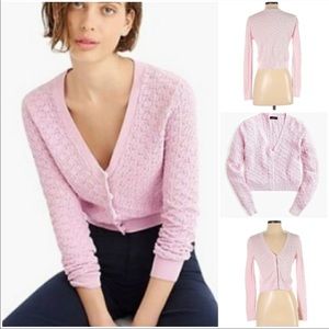 J. Crew V-neck pointelle cardigan sweater size M